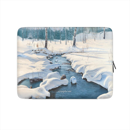 Winter Landscape with a Creek - Laptop Sleeve