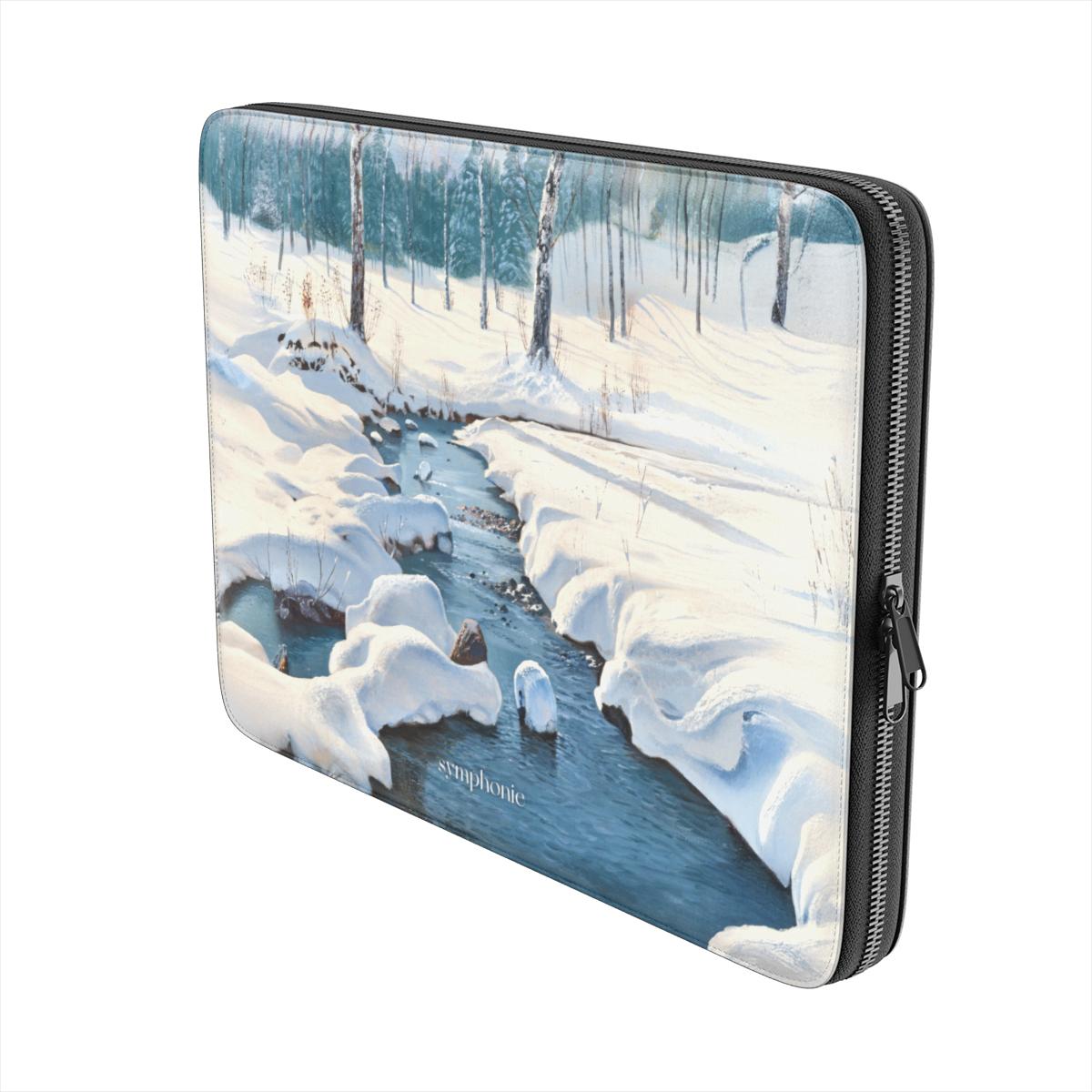 Winter Landscape with a Creek - Laptop Sleeve